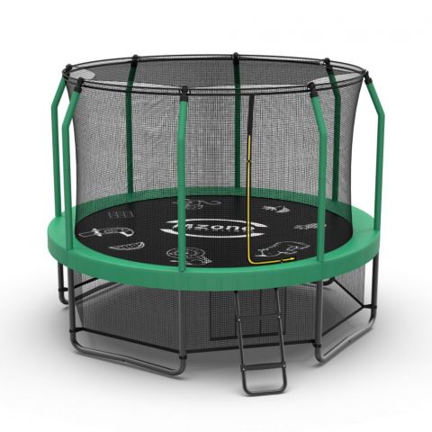 Батут каркасный с защитной сеткой и лестницей MZONE LUX 12 FT (366 см)