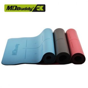 Коврик для йоги PU с разметкой розовый MD Buddy MD9040